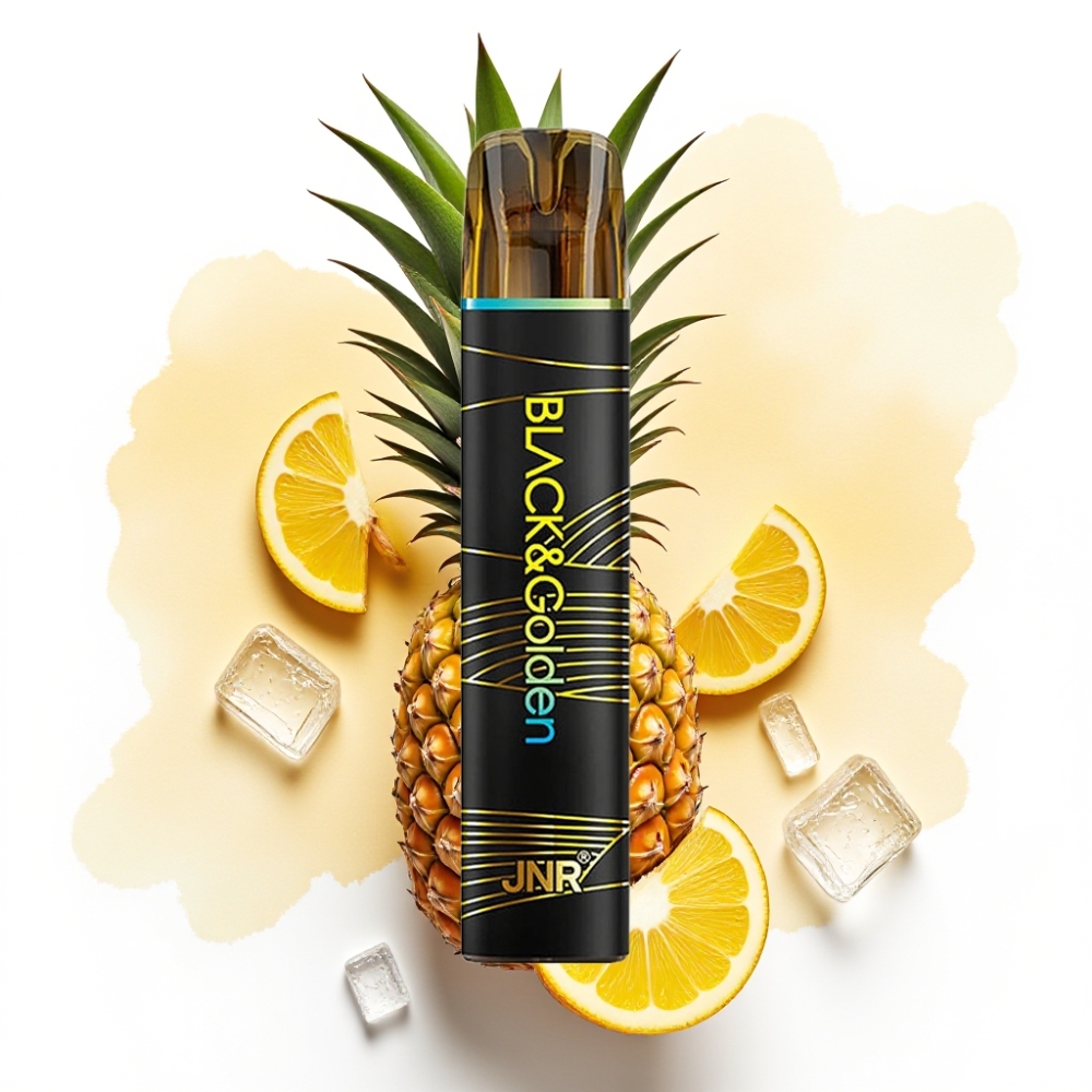 JNR Black&Golden 600+200 Puffs Engangs Vape Ananas Is, 800 Puffs, 550mAh