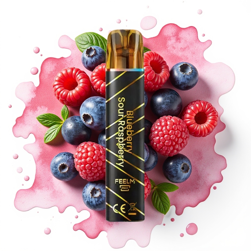 JNR Black&Golden 600+200 Puffs Engangs Vape Blåbær Sur Bringebær – 800 Puffs, 550mAh, 2ml