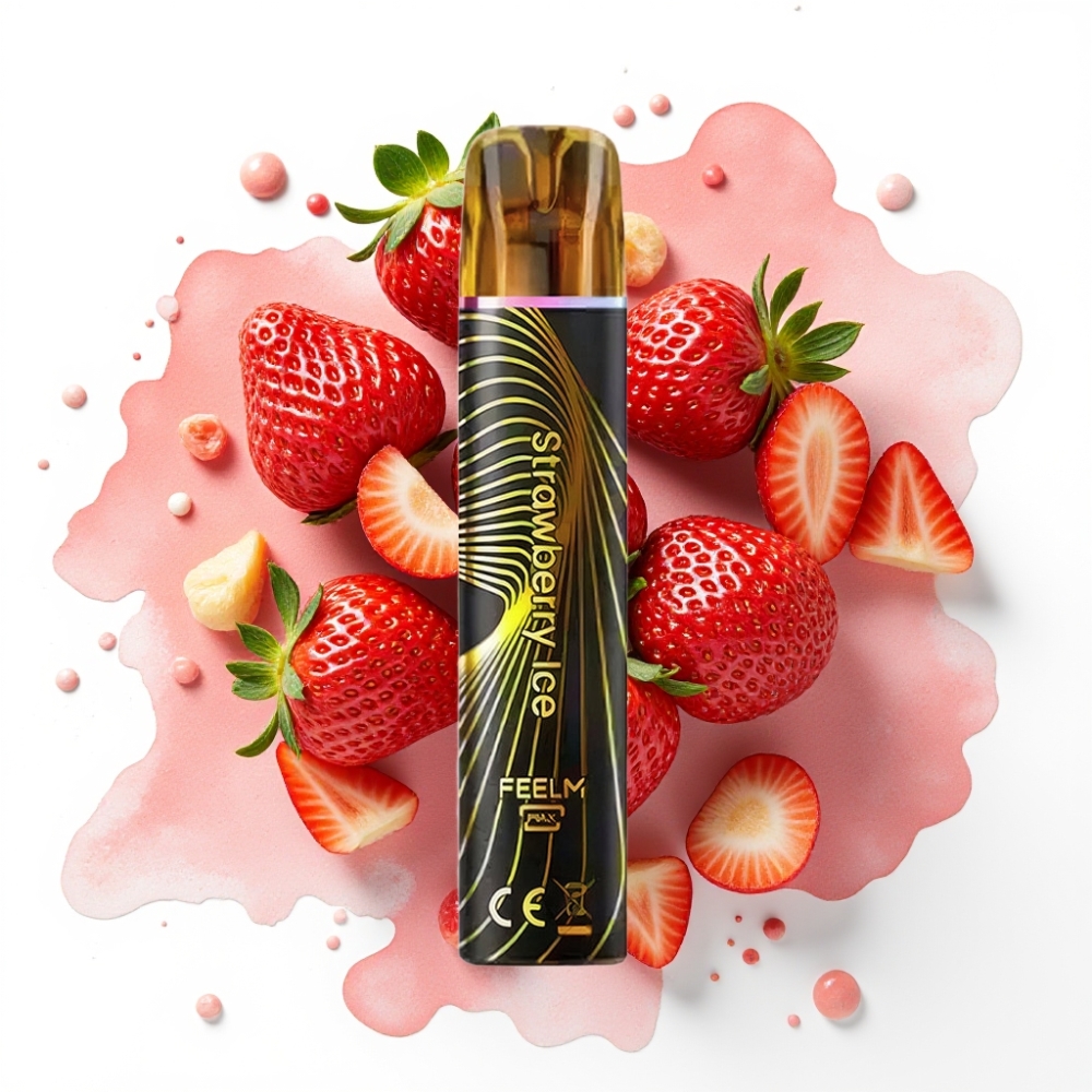 JNR Black&Golden 600+200 Puffs Engangs Vape Jordbær Is, 800 Puffs, 550mAh, 2ml