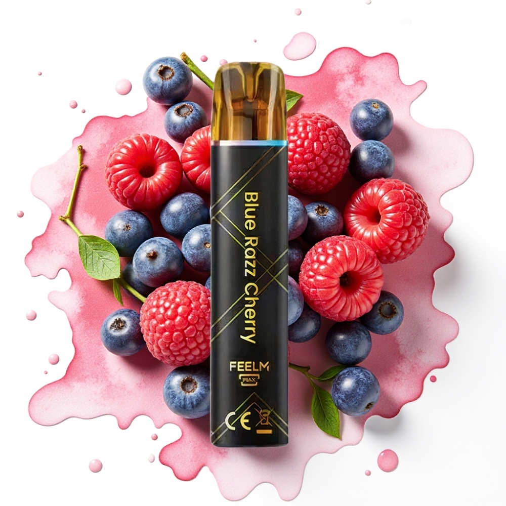 JNR Black&Golden 600+200 Puffs Engangsdamp Blå Bringebær & Kirsebær, 800 Puffs, 550mAh, 2ml