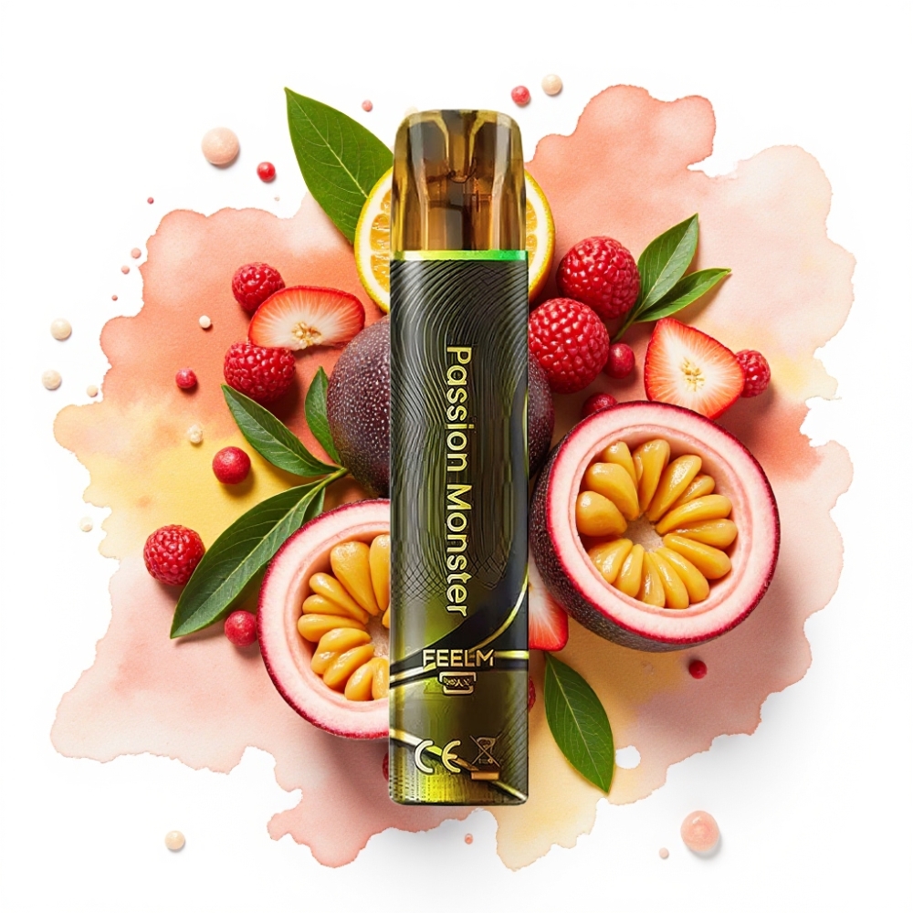 JNR Black&Golden 600+200 Puffs Engangsdamp Passion Monster 800 Puffs 550mAh