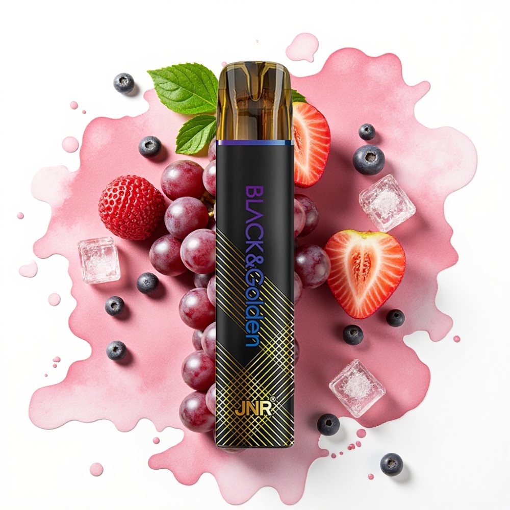 JNR Black&Golden 600+200 Puffs Engangsvape Drueis 800 Puffs, 550mAh, 2ml