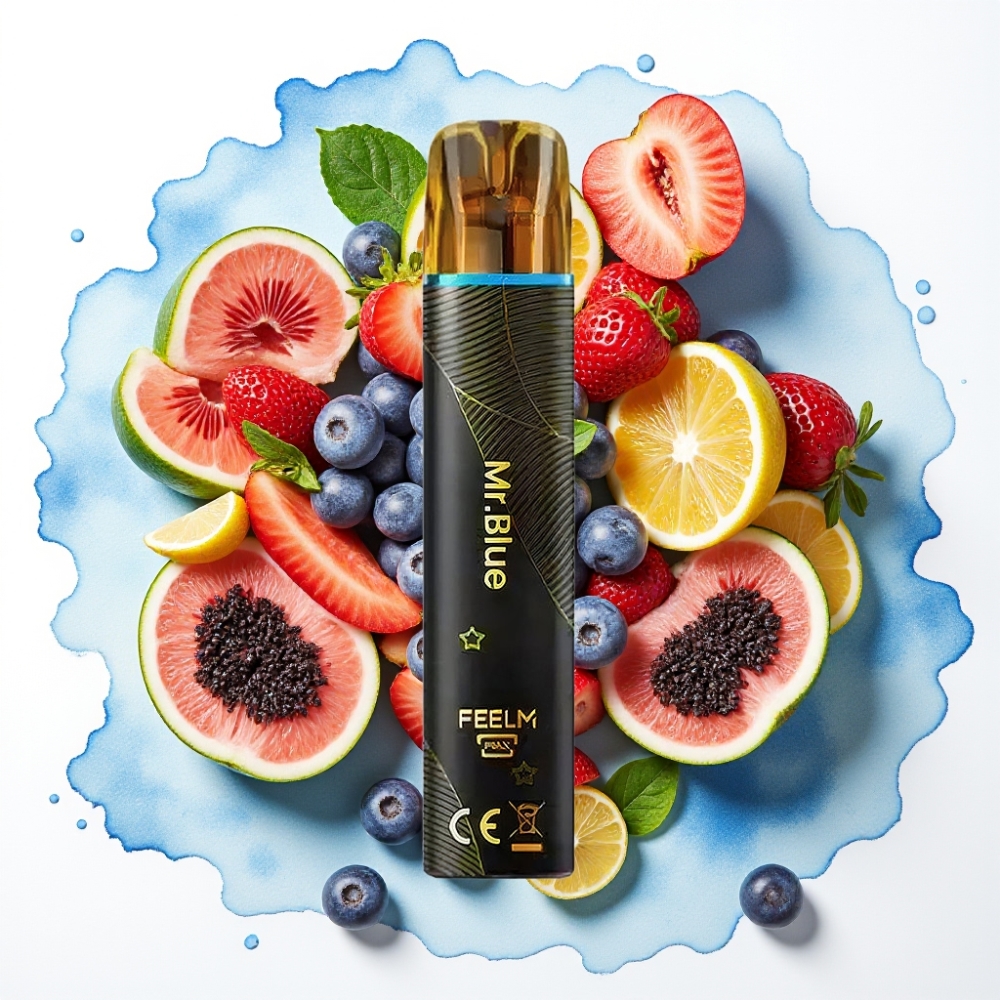 JNR Black&Golden 600+200 Puffs Engangsvaper Mr Blå – 800 Puffs, 2ml