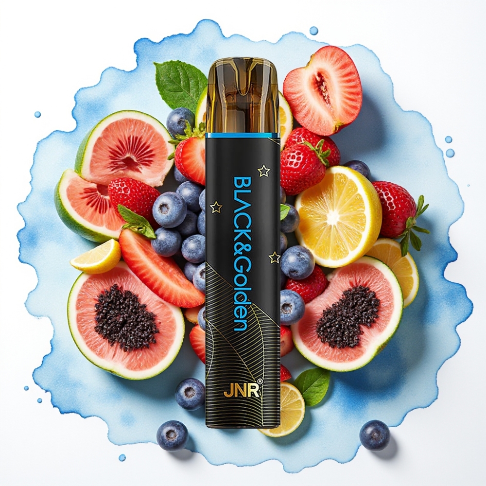JNR Black&Golden 600+200 Puffs Engangsvaper Mr Blå – 800 Puffs, 2ml