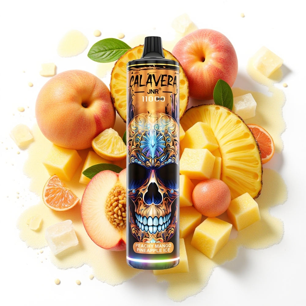 JNR Calavera 11000 Puffs Engangs Vape Fersken Mango Ananas Is, 21ml, 850mAh
