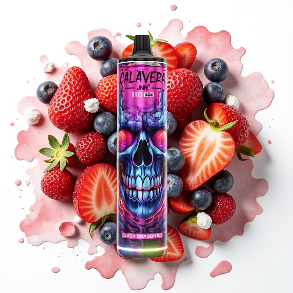 JNR Calavera 11000 Puffs Engangsvaper Svart Drage Is – 21ml, 850mAh, Type-C