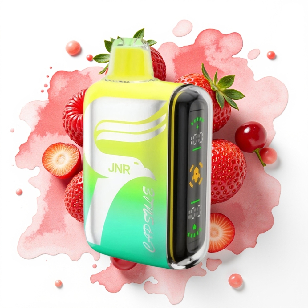 JNR Capsule 15000 Puffs Jordbær Bringebær Kirsebær – 20ml, 850mAh, 20W