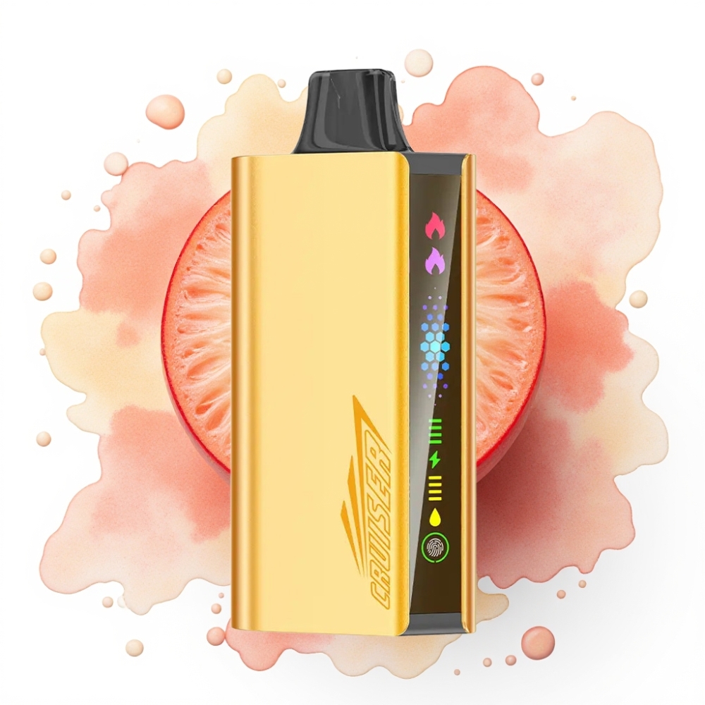 JNR Cruiser 12000 Puffs Ladegjenstandsfri E-damp Fersken Is – 3500 mAh, 25ml, 1.2ohm