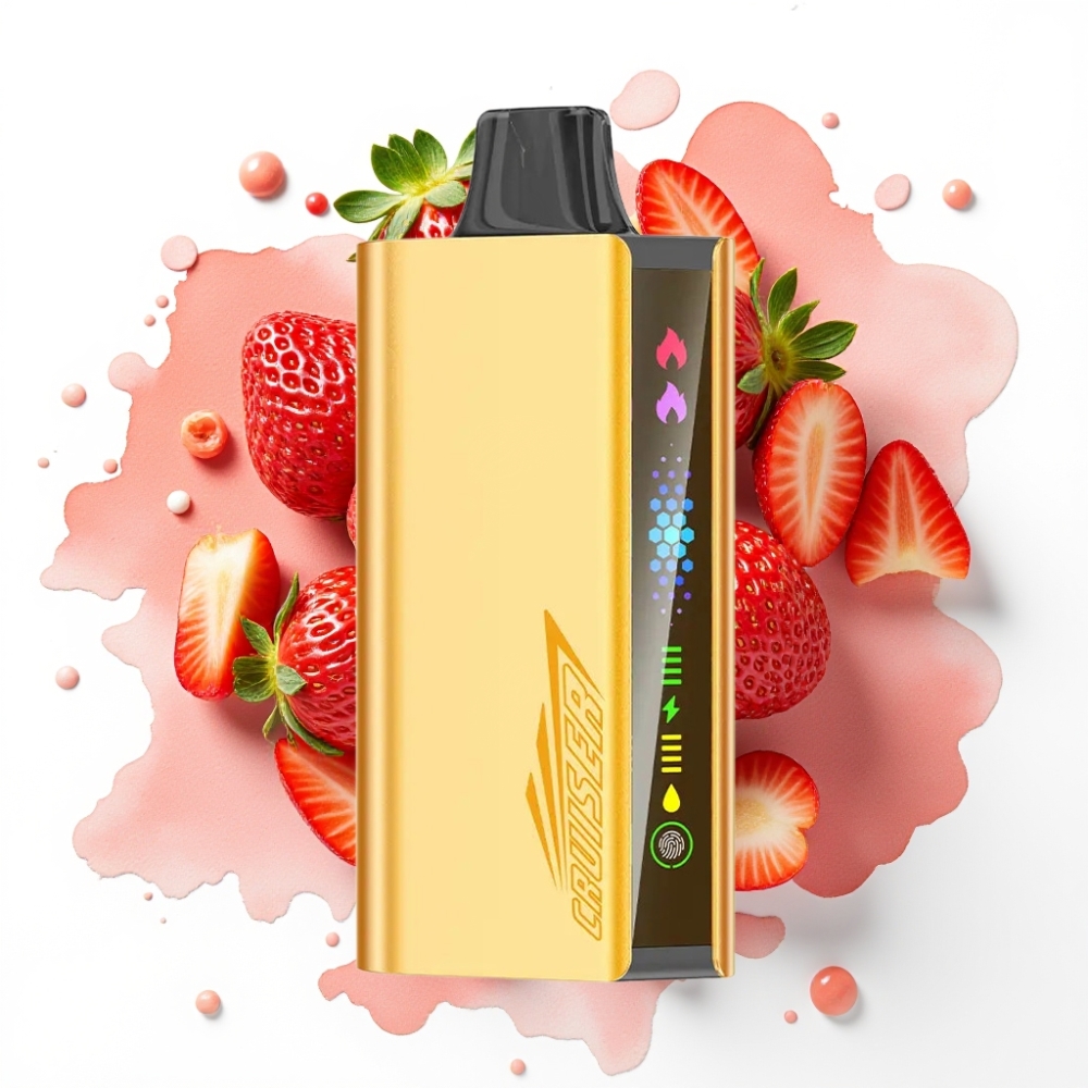 JNR Cruiser 12000 Puffs Ladesparende Engangsvape Jordbær Chupa Chups – 25ml, 50mg, 3500mAh
