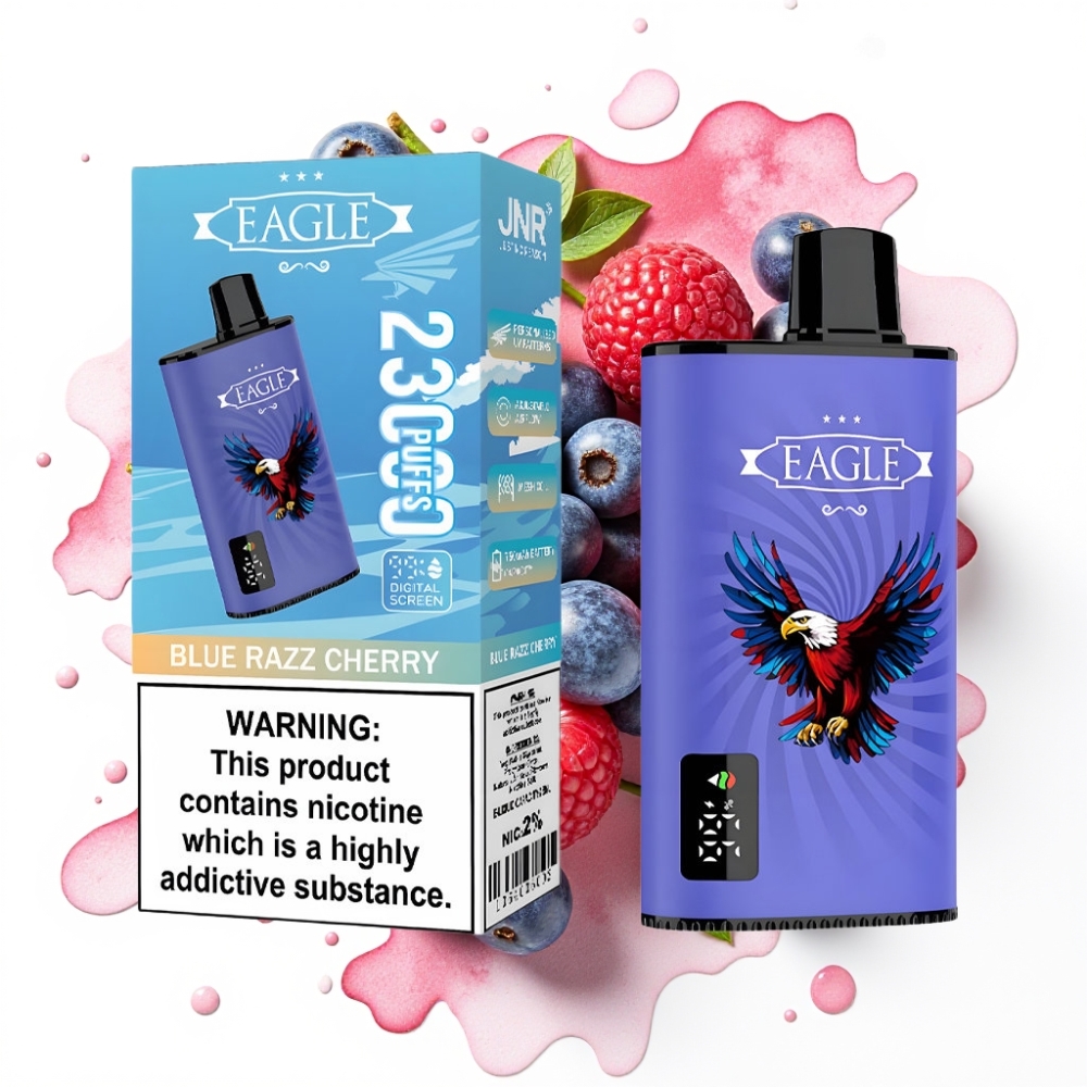 JNR EAGLE Smart 23000 Puffs Disposable Vape Blå Bringebær Kirsebær – 25ml, 2 %, 750mAh
