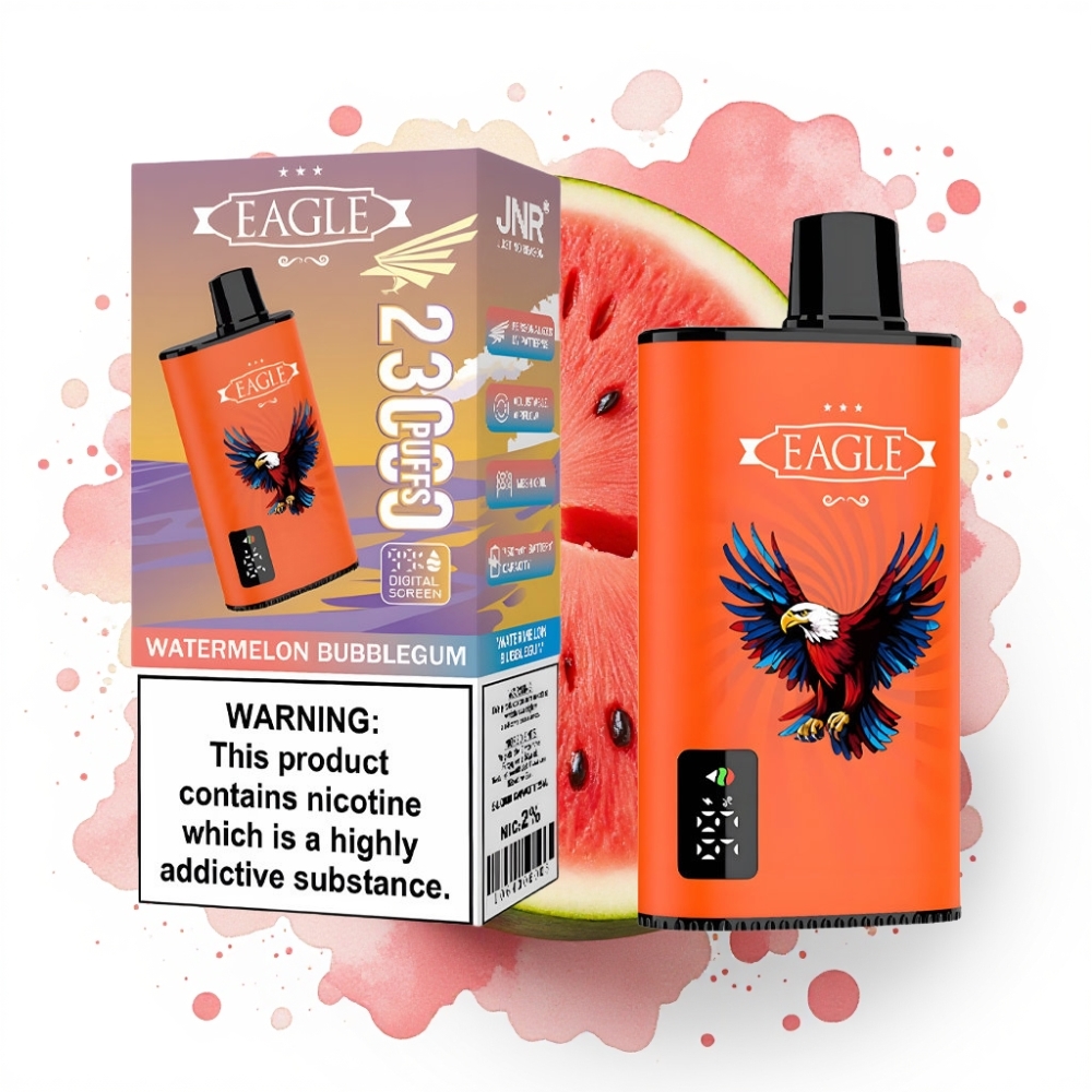 JNR EAGLE Smart 23000 Puffs Disposable Vape Vannmelon Bubblegum – Digital Skjerm, 1.0ohm Mesh Coil, 25ml