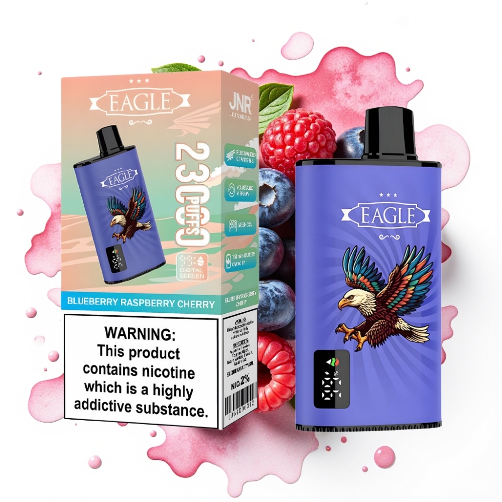 JNR EAGLE Smart 23000 Puffs Engangsdamp Blåbær Bringebær Kirsebær 25ml 750mAh