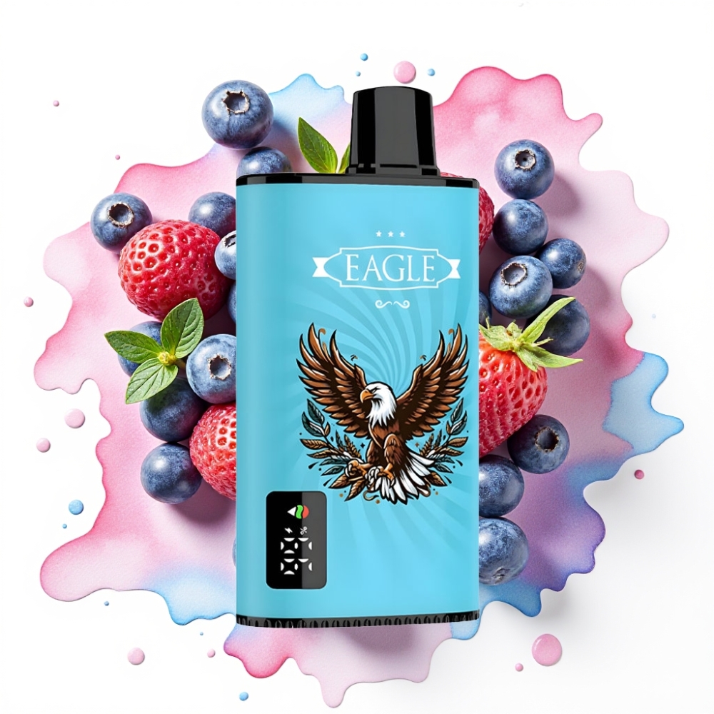 JNR EAGLE Smart 23000 Puffs Engangsvape Blåbæris, Digital Skjerm, 750mAh, 25ml