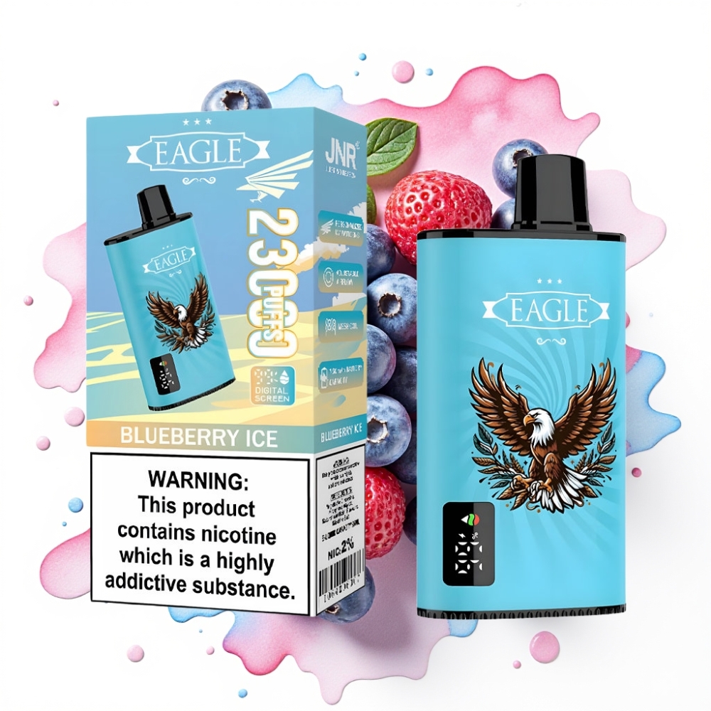 JNR EAGLE Smart 23000 Puffs Engangsvape Blåbæris, Digital Skjerm, 750mAh, 25ml