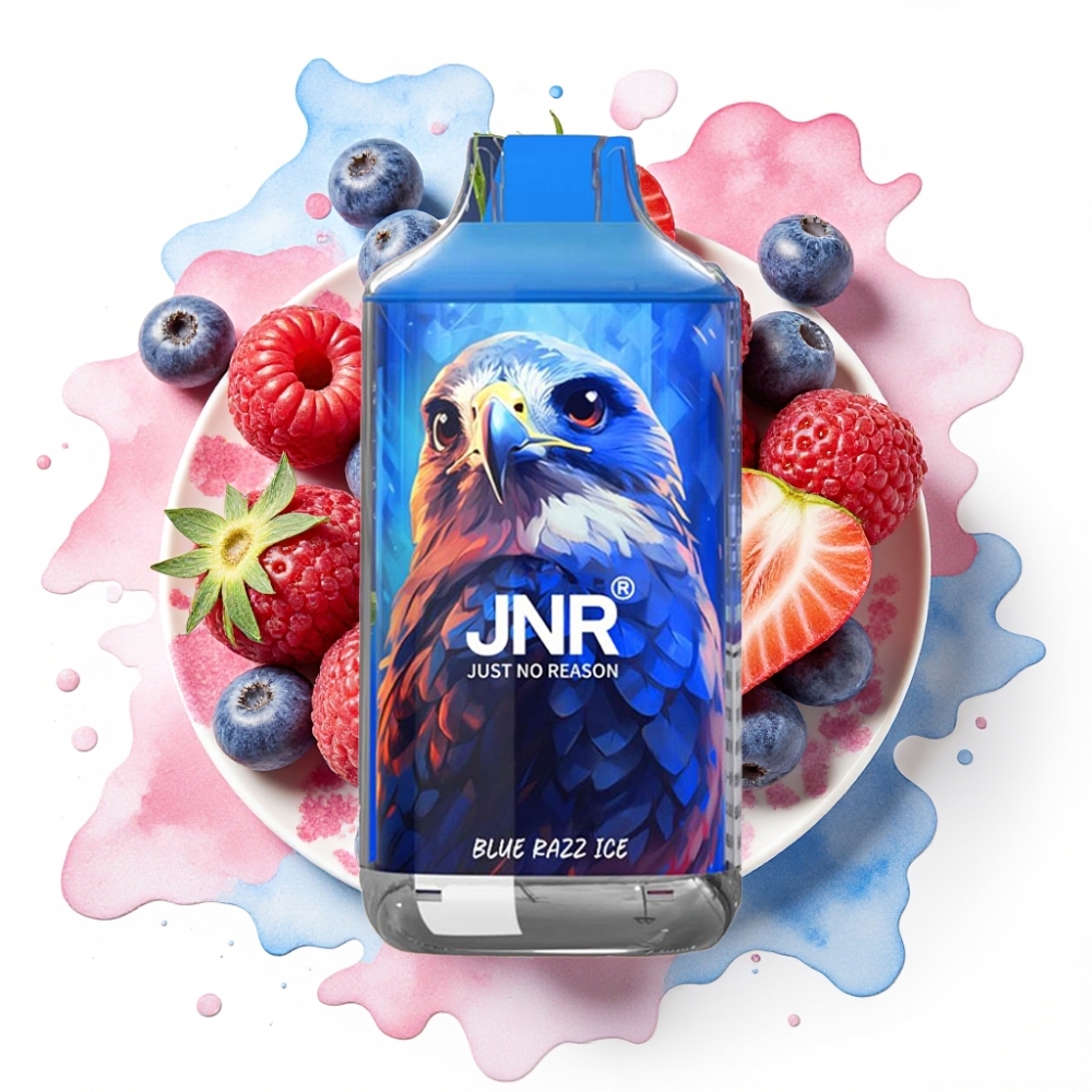 JNR Falcon 16000 Puffs Blå Razz Is – 22ml, 850mAh, Type C