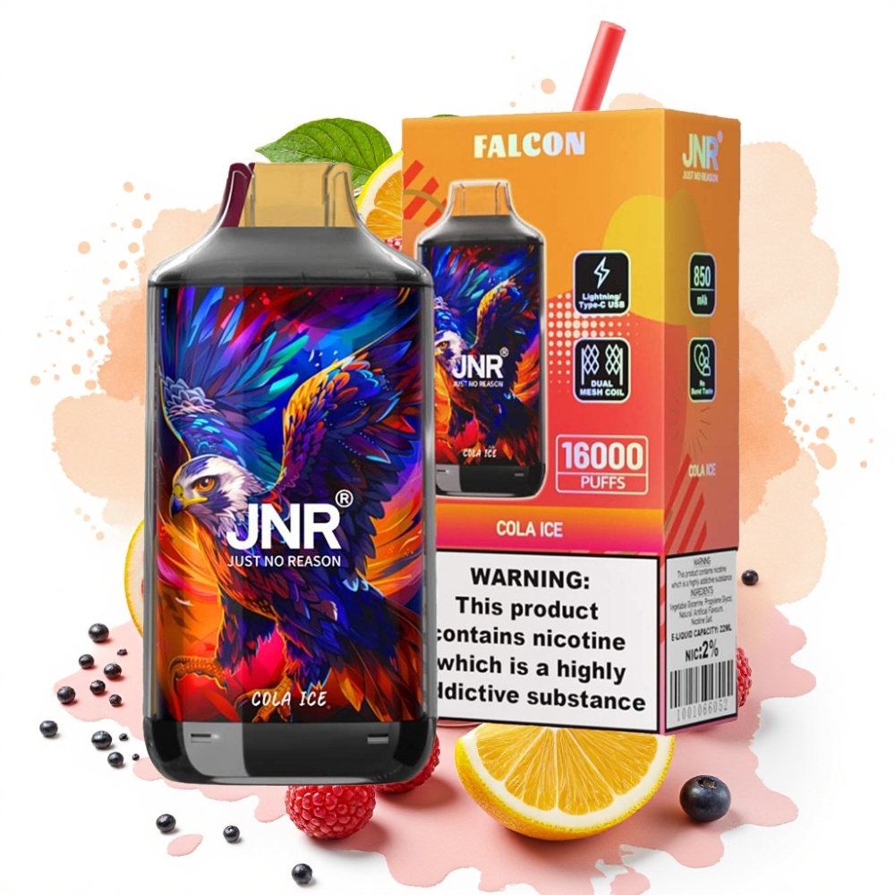 JNR Falcon 16000 Puffs Disposable Vape Cola Is – 850mAh, 22ml, Dual Mesh Coil
