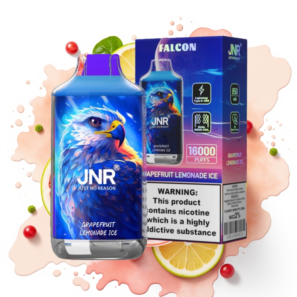 JNR Falcon 16000 Puffs Disposable Vape Grapefrukt Sitronade Is, 22ml, 850mAh, Type C