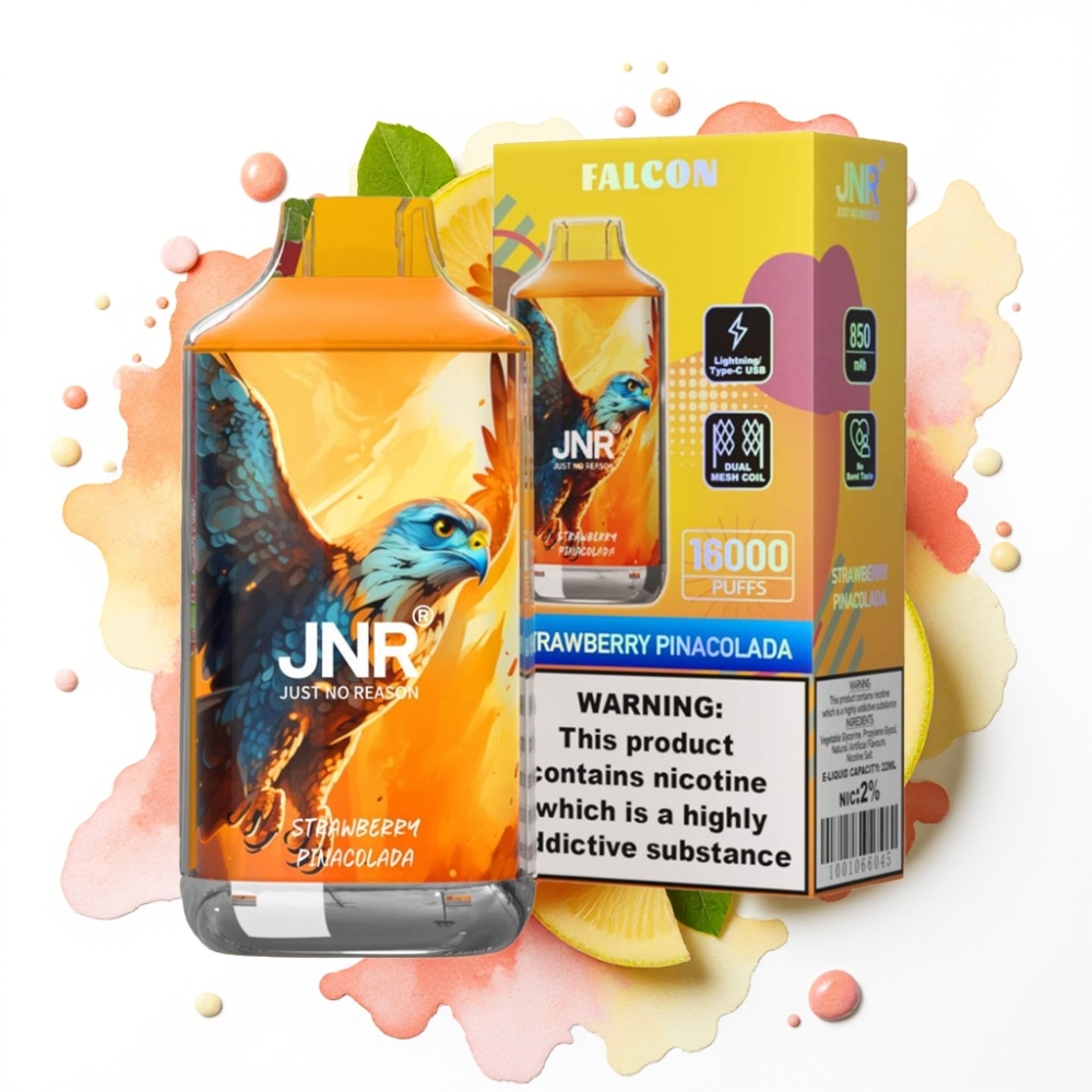 JNR Falcon 16000 Puffs Disposable Vape Jordbær Pina Colada – 22ml, 850mAh, Type C