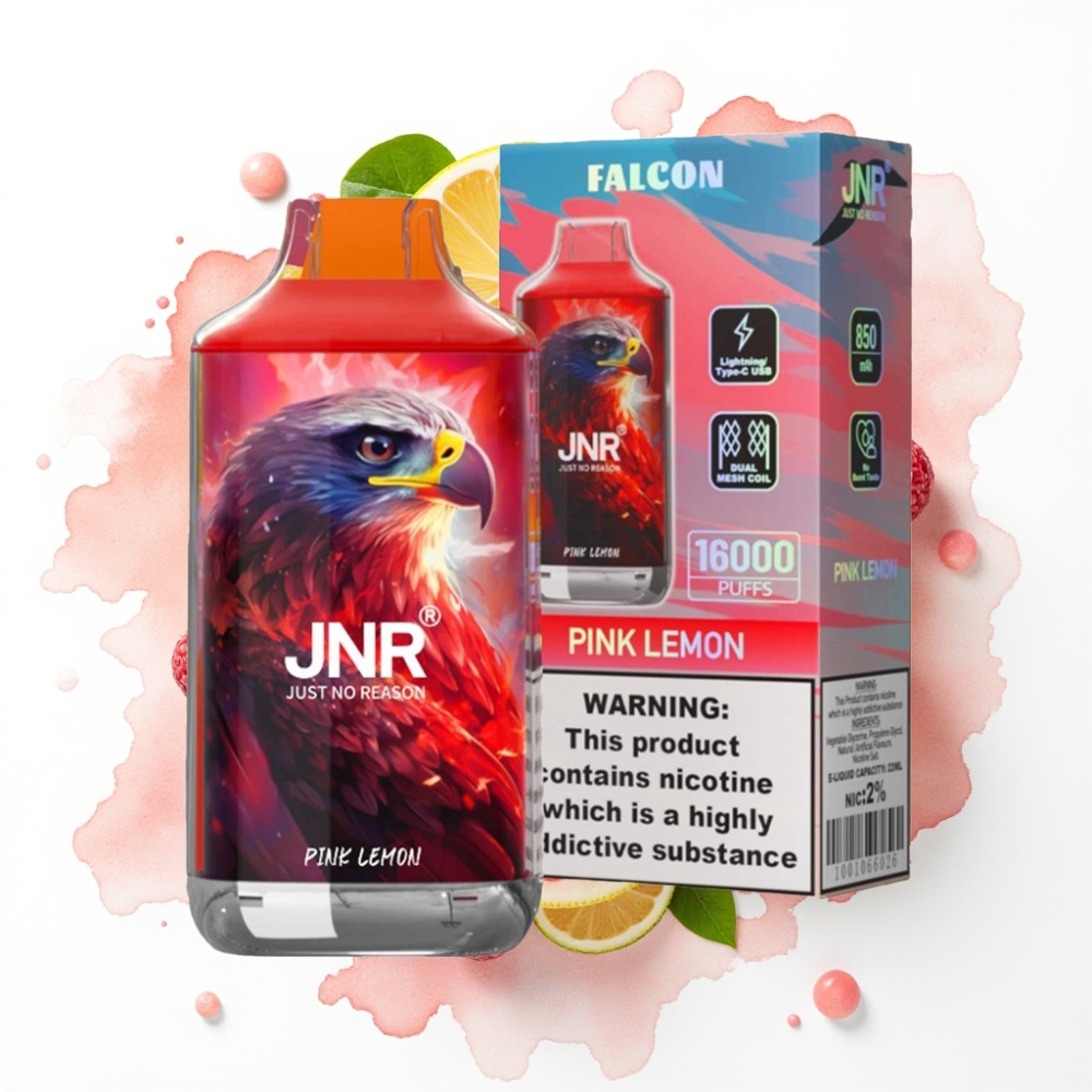 JNR Falcon 16000 Puffs Disposable Vape Rosa Sitron – 850mAh, 22ml, Dual Mesh