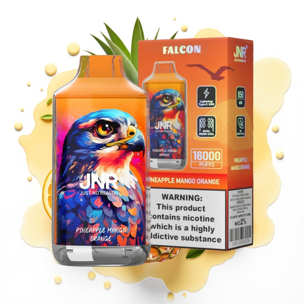 JNR Falcon 16000 Puffs Engangsvaper Ananas Mango Appelsin – 22ml, 850mAh, Type C