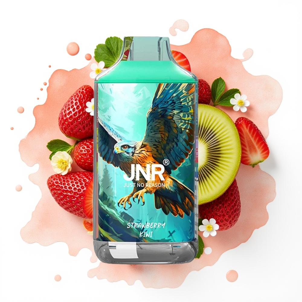 JNR Falcon 16000 Puffs Engangsvaper Jordbær Kiwi – 850mAh, 22ml, Dual Mesh Coil