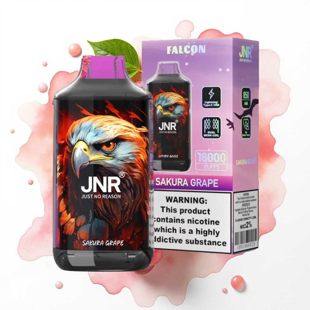 JNR Falcon 16000 Puffs Sakura Druer – 850mAh, 22ml, Dual Mesh Coil
