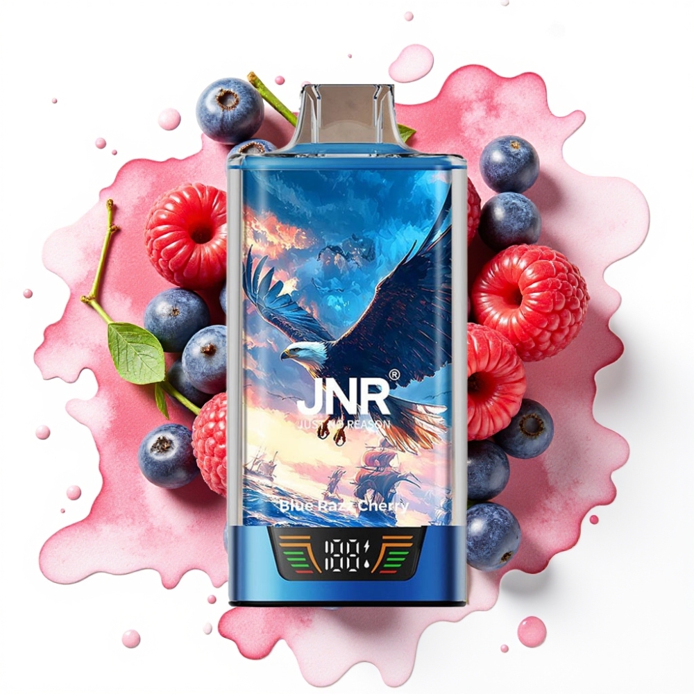 JNR Falcon Pro 28000 Disposable Vape Blå Bringebær Kirsebær 30ml 5% Nic