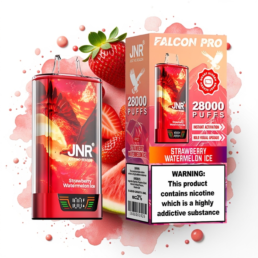 JNR Falcon Pro 28000 Disposable Vape Jordbær Vannmelon Is 30ml/950mAh/28000 Puffs
