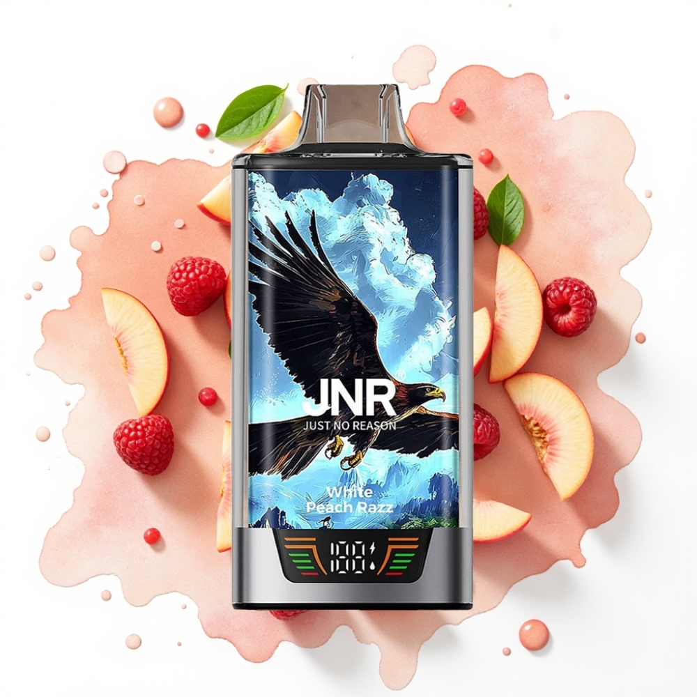 JNR Falcon Pro 28000 Engangsvape Hvit Fersken Bringebær – 30ml/950mAh/28000 Puffs