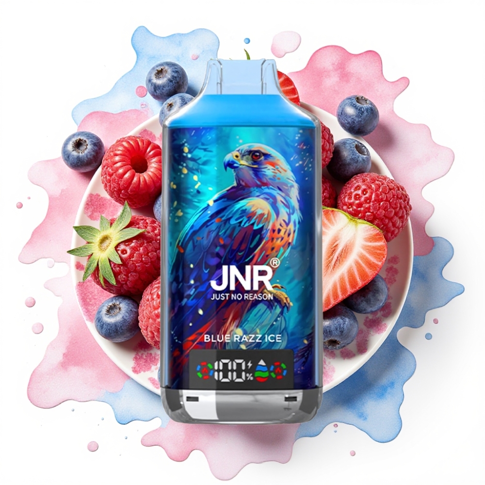 JNR Falcon X 18000 Puffs Blå Razz Is – 24ml, 750mAh, Type-C