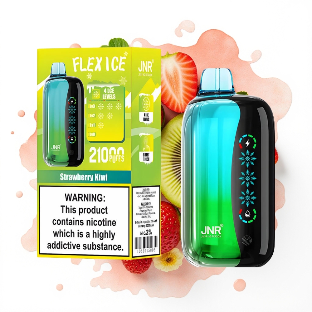JNR Flex Ice 21000 Puffs Engangs Vape Jordbær Kiwi – 26ml, 1.2 Ohm, Type-C