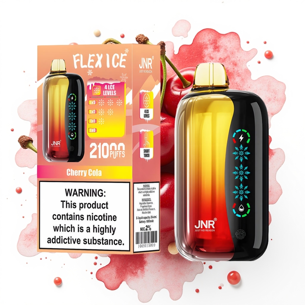 JNR Flex Ice 21000 Puffs Engangs Vape Kirsebær Cola – 26ml, 1.2 Ohm, 1000mAh