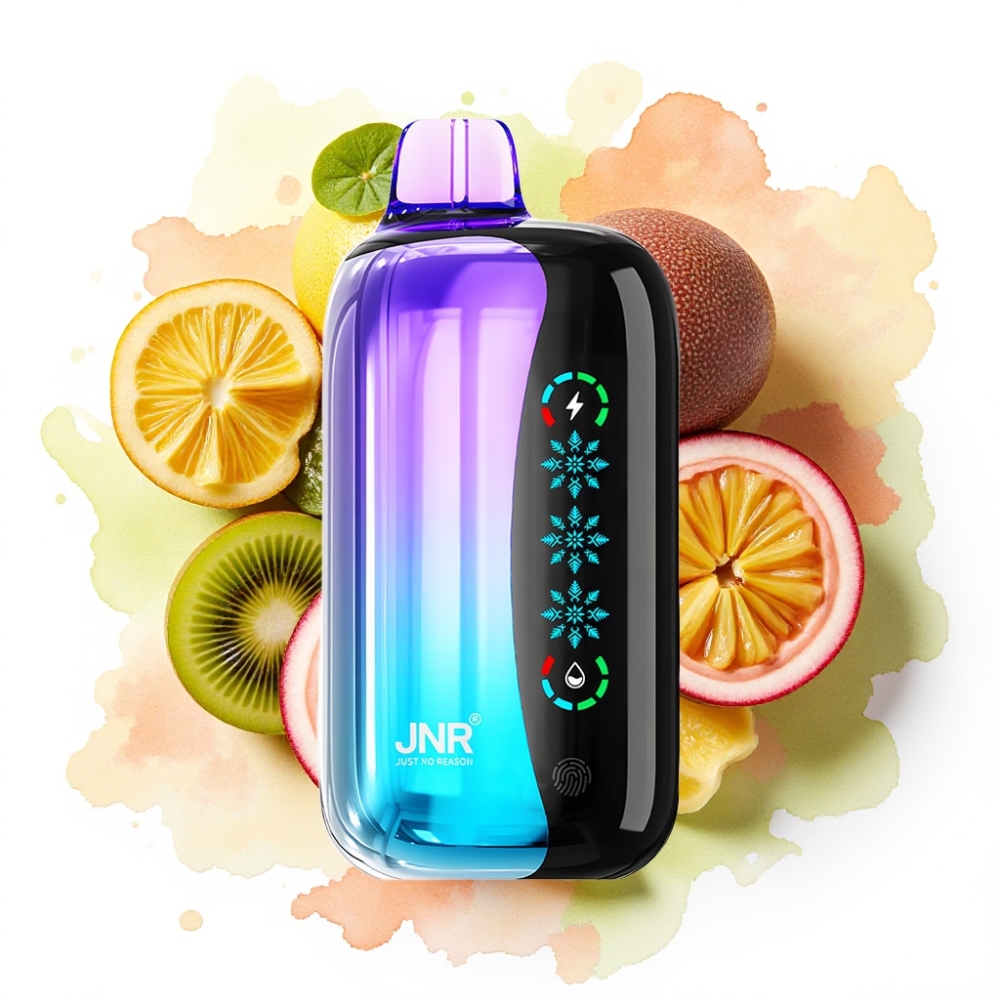 JNR Flex Ice 21000 Puffs Engangsdamp – Kiwi Pasjonsfrukt Guava, 26ml, 1.2 Ohm Dual Mesh