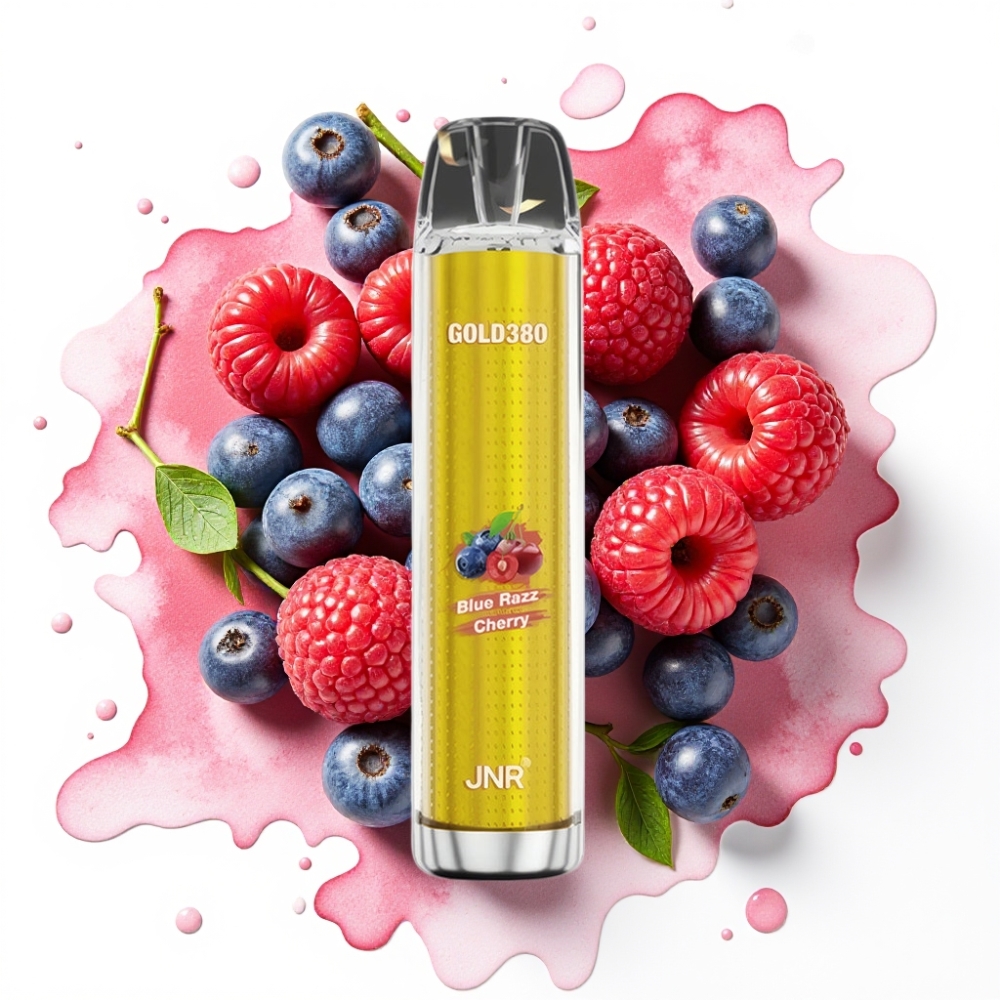 JNR Gold380 6000 Puffs Disposable Vape Blå Bringebær Kirsebær 6000 Puffs 13ml