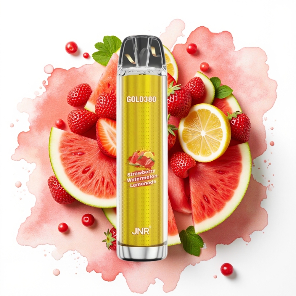 JNR Gold380 6000 Puffs Disposable Vape Jordbær Vannmelon Lemonade 1500mAh 13ml