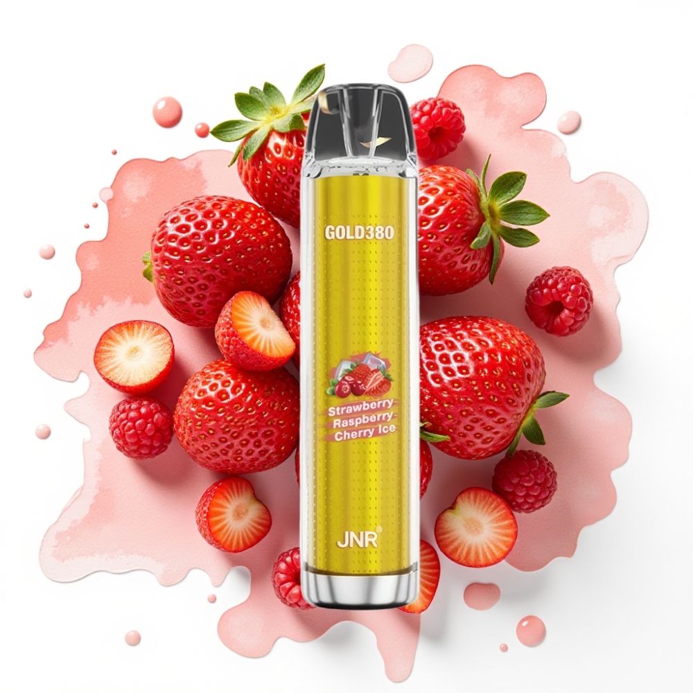 JNR Gold380 6000 Puffs Engangsdamp Jordbær Bringebær 6000 Puffs 13ml