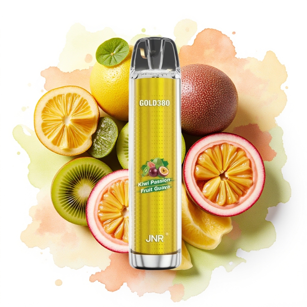 JNR Gold380 6000 Puffs Engangsvape Kiwi Pasjonsfrukt Guava 6000 Puffs 1500mAh 13ml