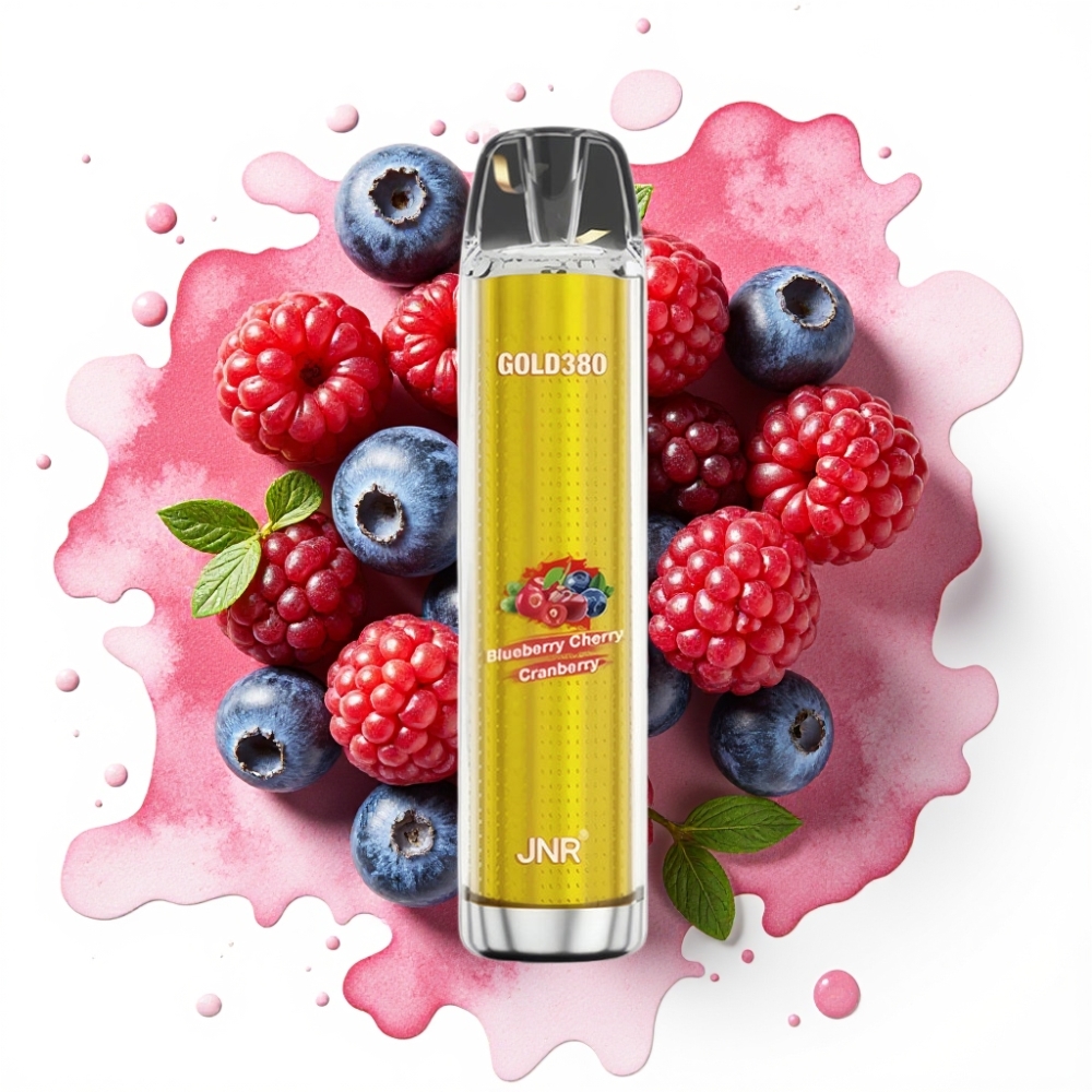 JNR Gold380 6000 Puffs Engangsvaper Blåbær Kirsebær Tranebær 1500mAh 13ml