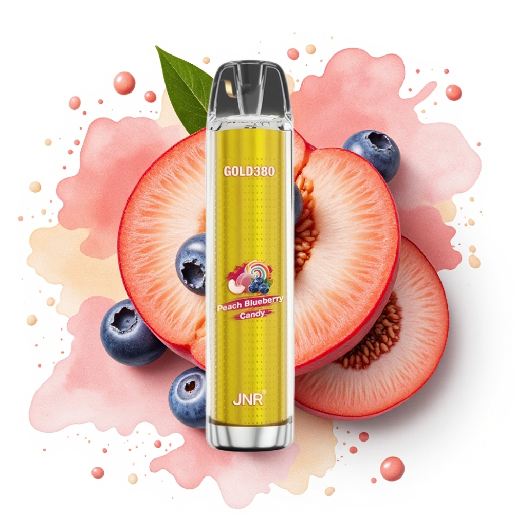 JNR Gold380 6000 Puffs Engangsvaper Fersken Blåbær 1500mAh 13ml