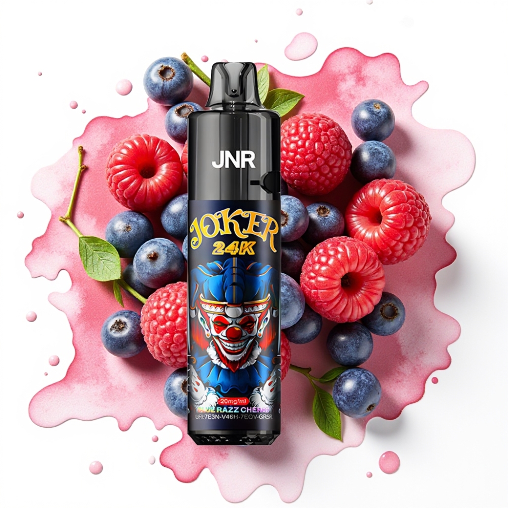 JNR Joker 24K Puffs Disposable Vape Blå Bringebær Kirsebær 2+10ml 800mAh