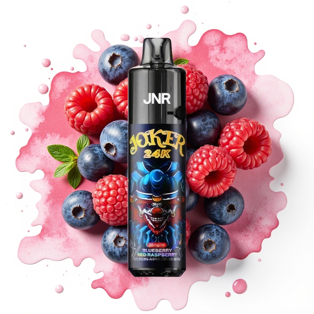 JNR Joker 24K Puffs Disposable Vape Blåbær Rød Bringebær – 24000 Puffs, 2% Nikotin, 800mAh
