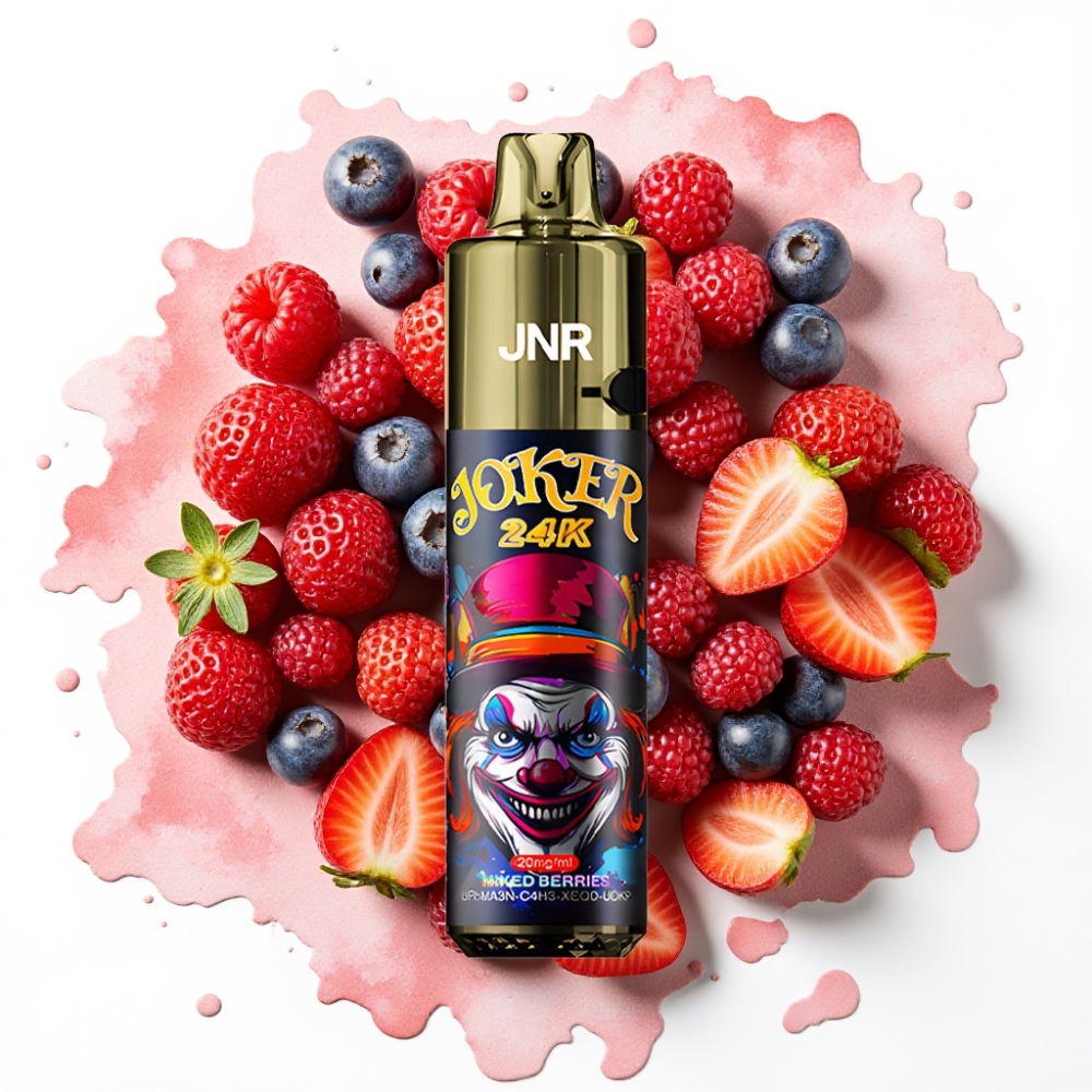 JNR Joker 24K Puffs Disposable Vape Blandede Bær – 2+10ml, 800mAh, 24000 Puffs