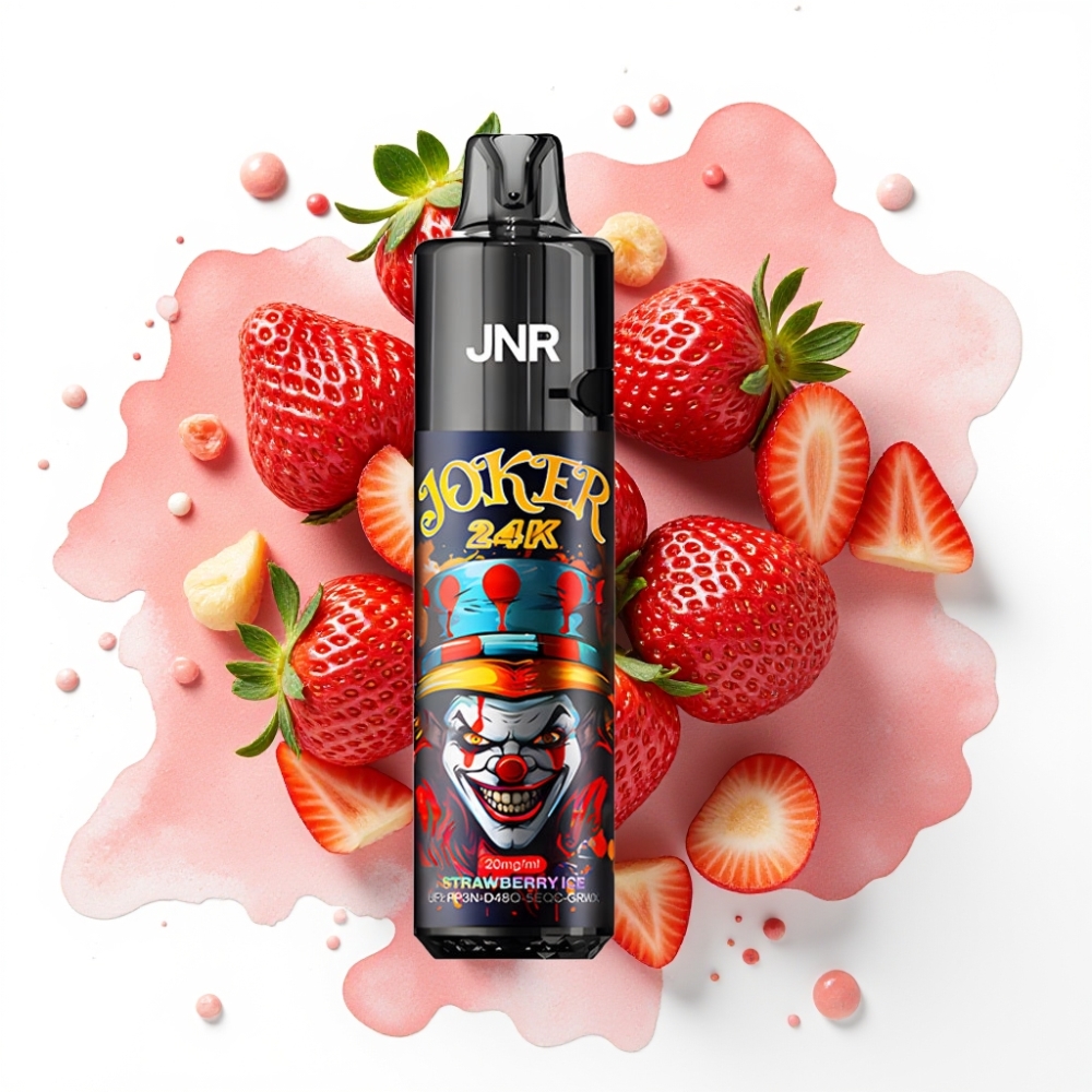 JNR Joker 24K Puffs Disposable Vape Jordbær Is, 2+10ml, 800mAh, 24000 Puffs