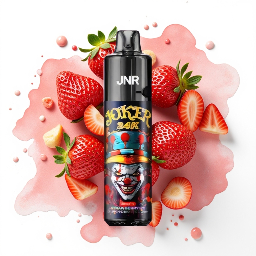 JNR Joker 24K Puffs Disposable Vape Jordbær Is, 2+10ml, 800mAh, 24000 Puffs