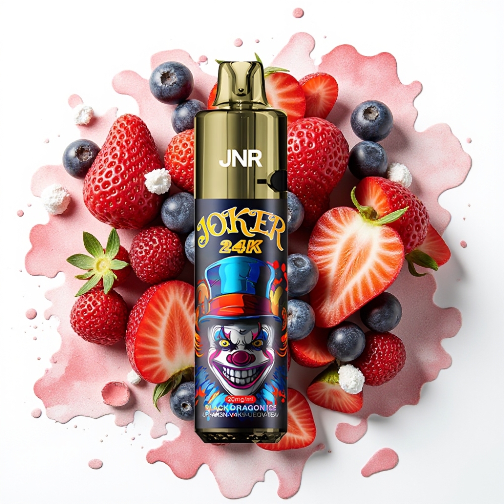JNR Joker 24K Puffs Engangsdamp Svarte Drage Is 10ml 800mAh 24000 Puffs