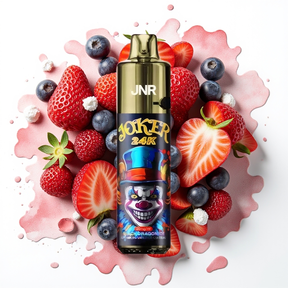 JNR Joker 24K Puffs Engangsdamp Svarte Drage Is 10ml 800mAh 24000 Puffs