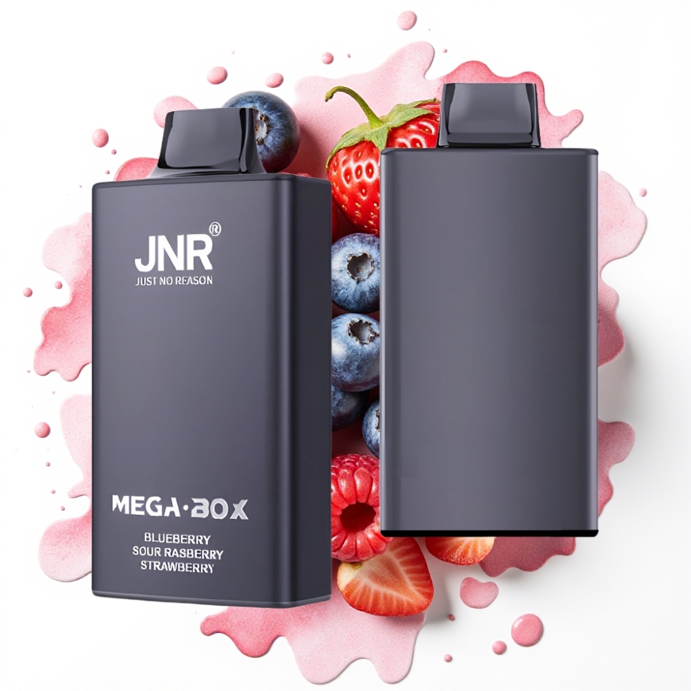 JNR Mega Box 25000 Puffs Engangs Vape Blåbær Sur Bringebær Jordbær 30ml 850mAh