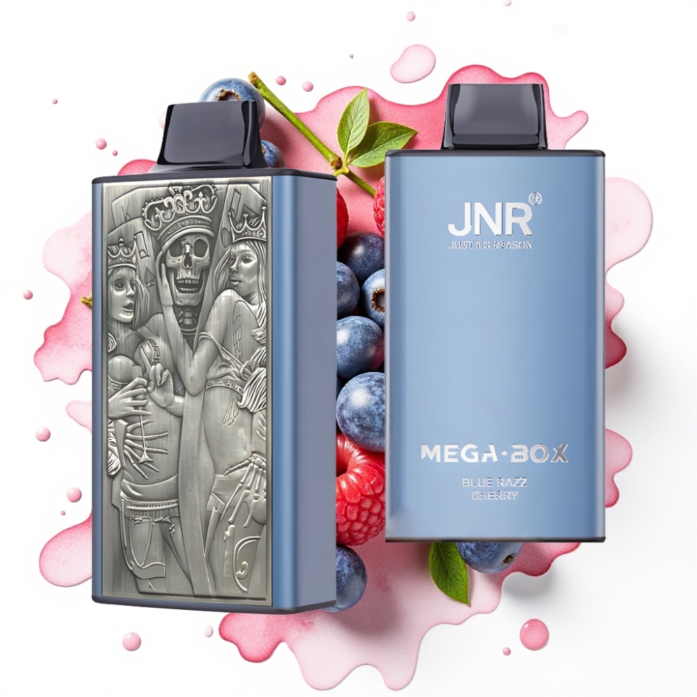 JNR Mega Box 25000 Puffs Engangsdamp Blå Bringebær Kirsebær – 30ml, 850mAh, Type-C