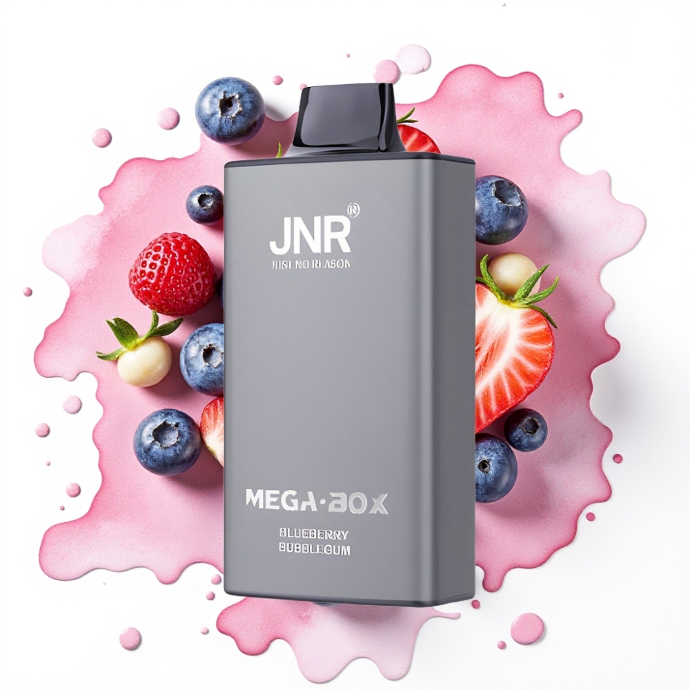 JNR Mega Box 25000 Puffs Engangsvaper Blåbær Tyggisgummi – 30ml, 850mAh, Type-C