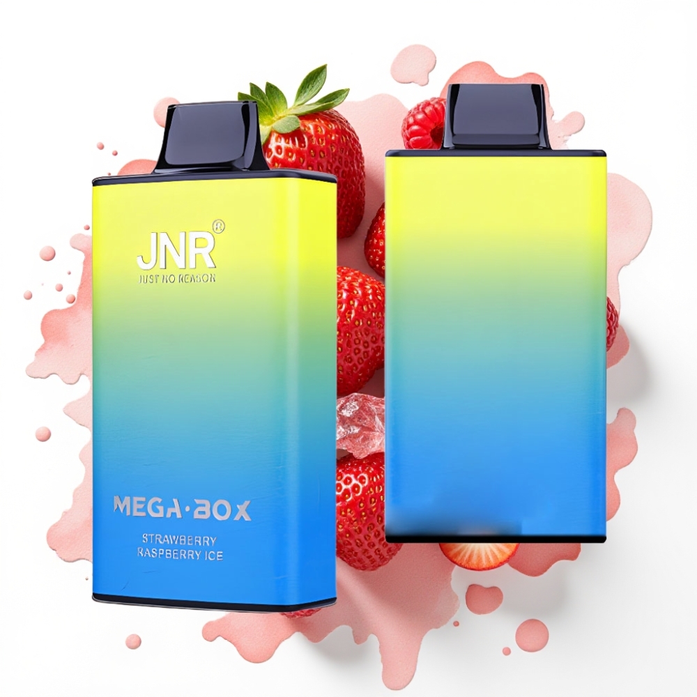 JNR Mega Box 25000 Puffs Engangsvaper Jordbær Bringebær Is – 30ml, 850mAh, Type-C